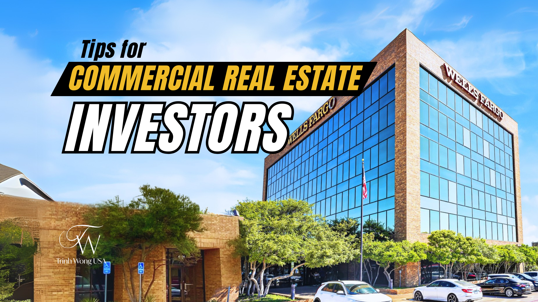 Top 10 Tips for Commercial Real Estate Investors – Office Building with Investment Insights Overlay